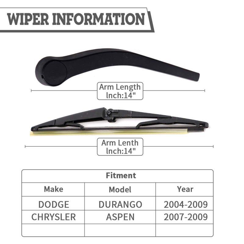 HODEE Rear Wiper Arm Blade Nut Set Replacement for Dodge Durango 2004-2009,Chrysler Aspen 2007-2009, Rear Wiper Cover Accessories Assembly,Wiper Cap Set for Back Windshield Window,HB,OE:5135583AA - Image 2